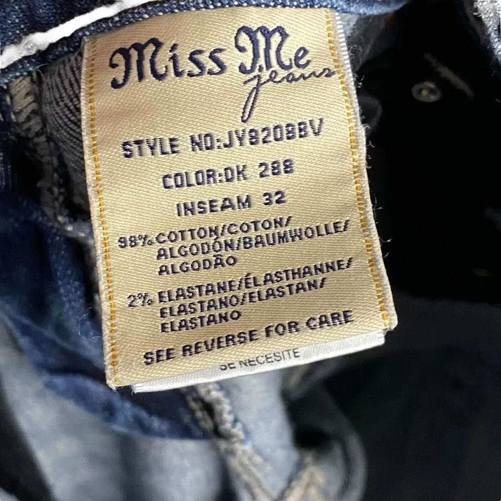 Miss Me Women's Blue Boot Cut Jeans with Gold Embroidery - Picture 11 of 13